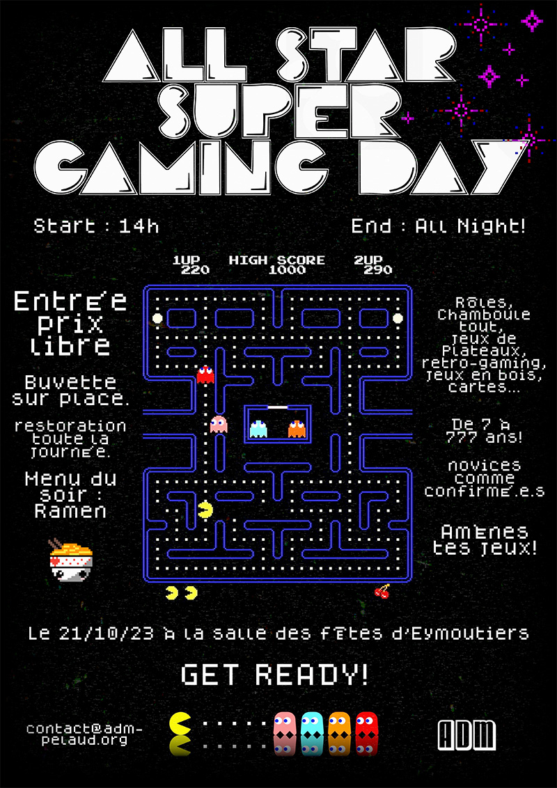affiche journee jeux eymoutiers 2023 all star super gaming day
