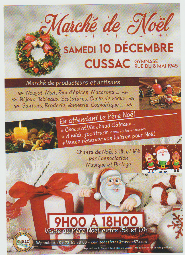 Marché de Noël à Cussac  samedi 10 décembre 2022